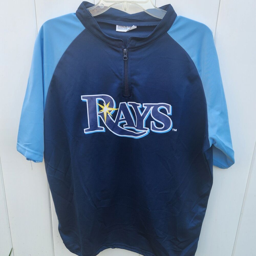 Match Up Promotions Tampa Bay Rays Zip-Collar Drawstring Bottom Shirt Sz L